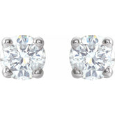 14K White 1/6 CTW Natural Diamond Stud Earrings
